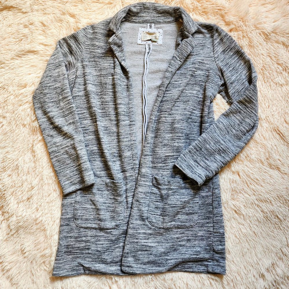 Anthropologie Saturday Sunday Terry Gray Heather Long Open Cardigan - Size S